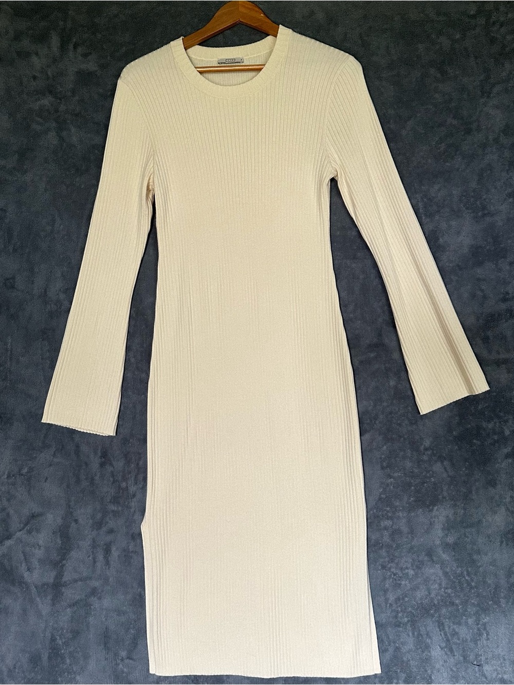 AYR Crowd Pleaser Sweater Dress Merino Wool Blend Sweet Cream Ivory Size XL